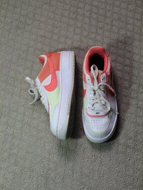 Size 7 - Nike Air Force 1 Shadow White Magic Ember Women's Athletic Shoes